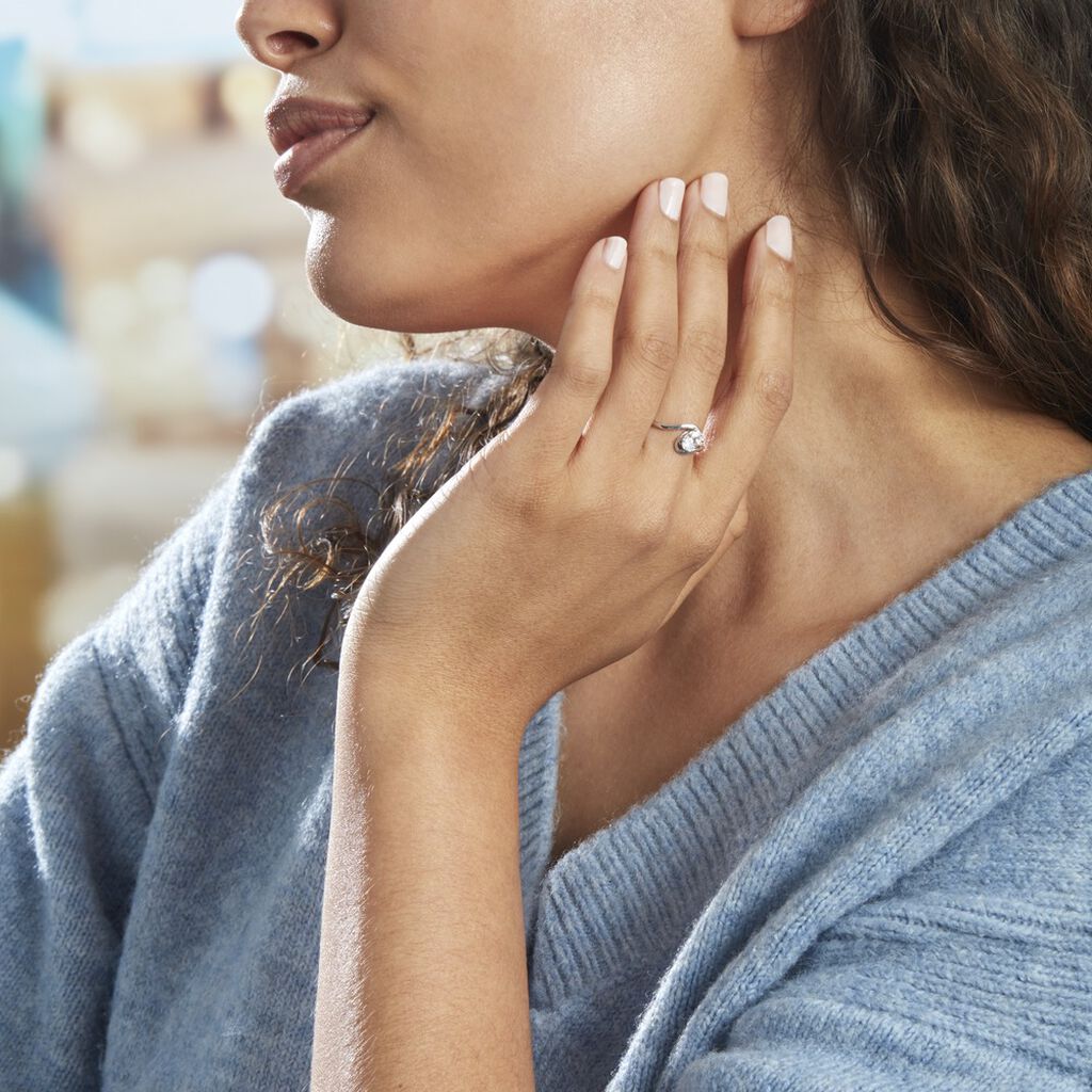 Bague Coronille Or Blanc Oxyde - Bagues avec pierre Femme | Histoire d’Or