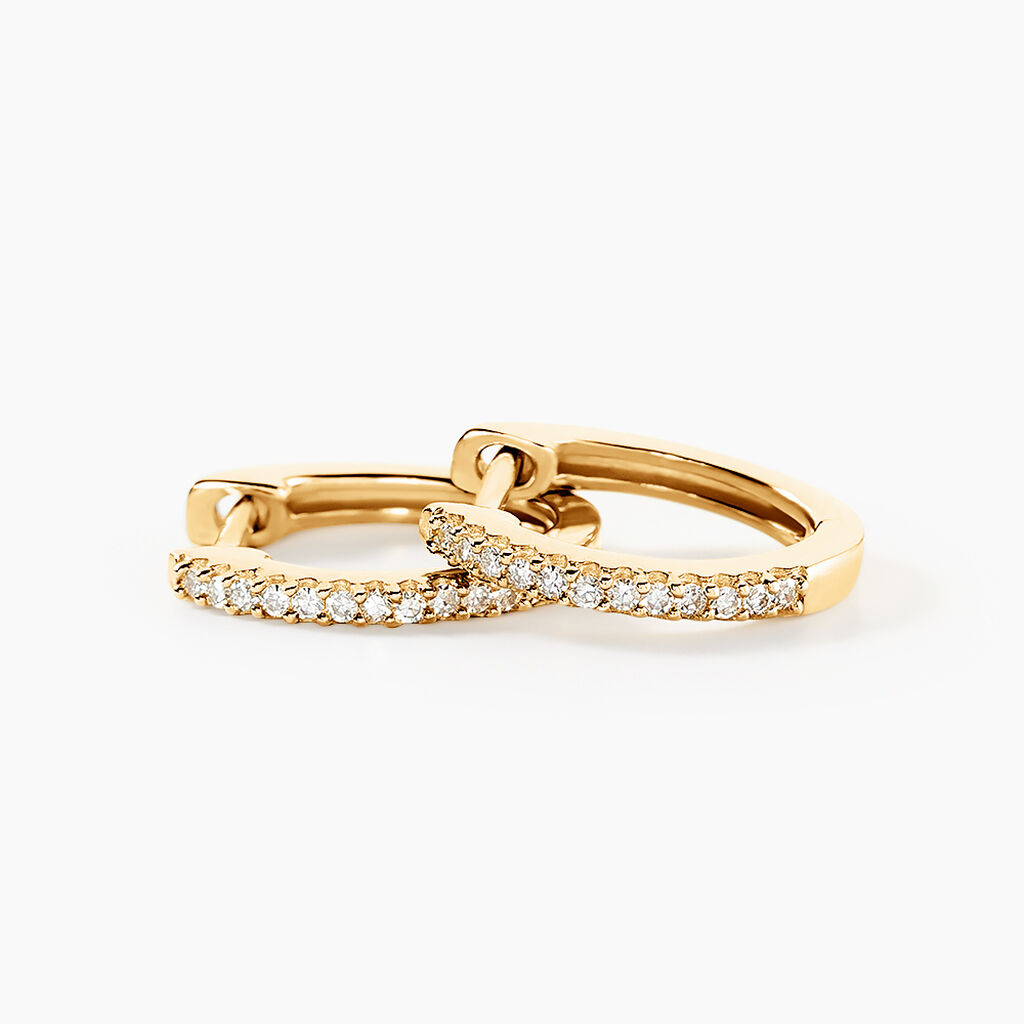 Creoles Or Jaune Aryanna Diamants - Boucles d'oreilles créoles Femme | Histoire d’Or