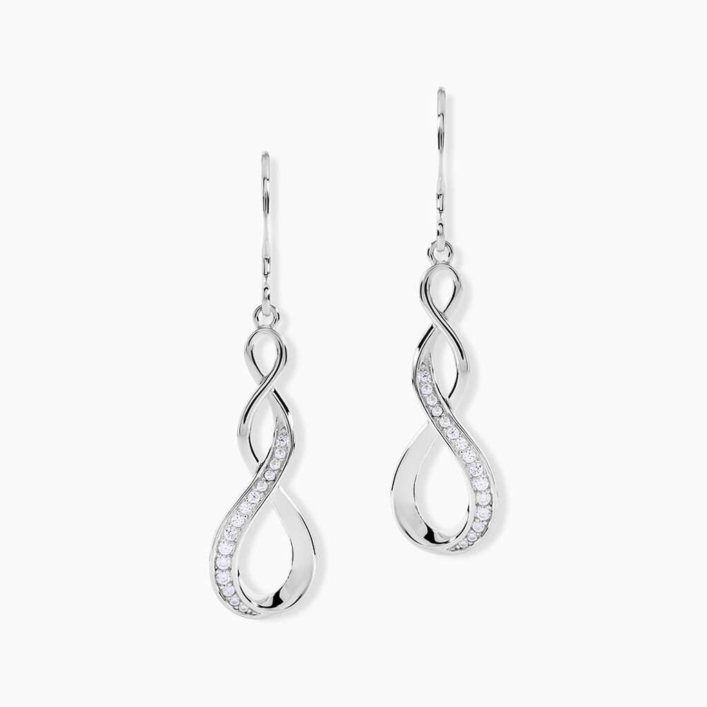 Boucles D'oreilles Pendantes Ayhan Argent Blanc Oxyde De Zirconium - Boucles d'oreilles fantaisie Femme | Histoire d&rsquo;Or