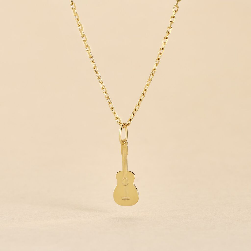 Pendentif Fatema Musique Guitare Or Jaune - Pendentifs Famille | Histoire d’Or