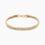 Bracelet Cordelia Maille Corde 3 Rangs Or Bicolore - Bracelets cha&icirc;ne Femme | Histoire d&rsquo;Or
