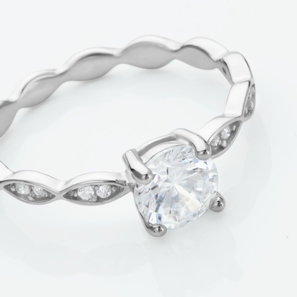 Bague Argent Blanc Kurt Oxyde De Zirconium - Bagues solitaires Femme | Histoire d&rsquo;Or