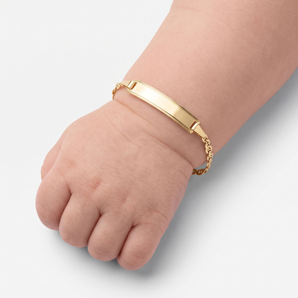 Bracelet Identit&eacute; Fanelia Maille Marine Or Jaune - Bracelets Communion Enfant | Histoire d&rsquo;Or