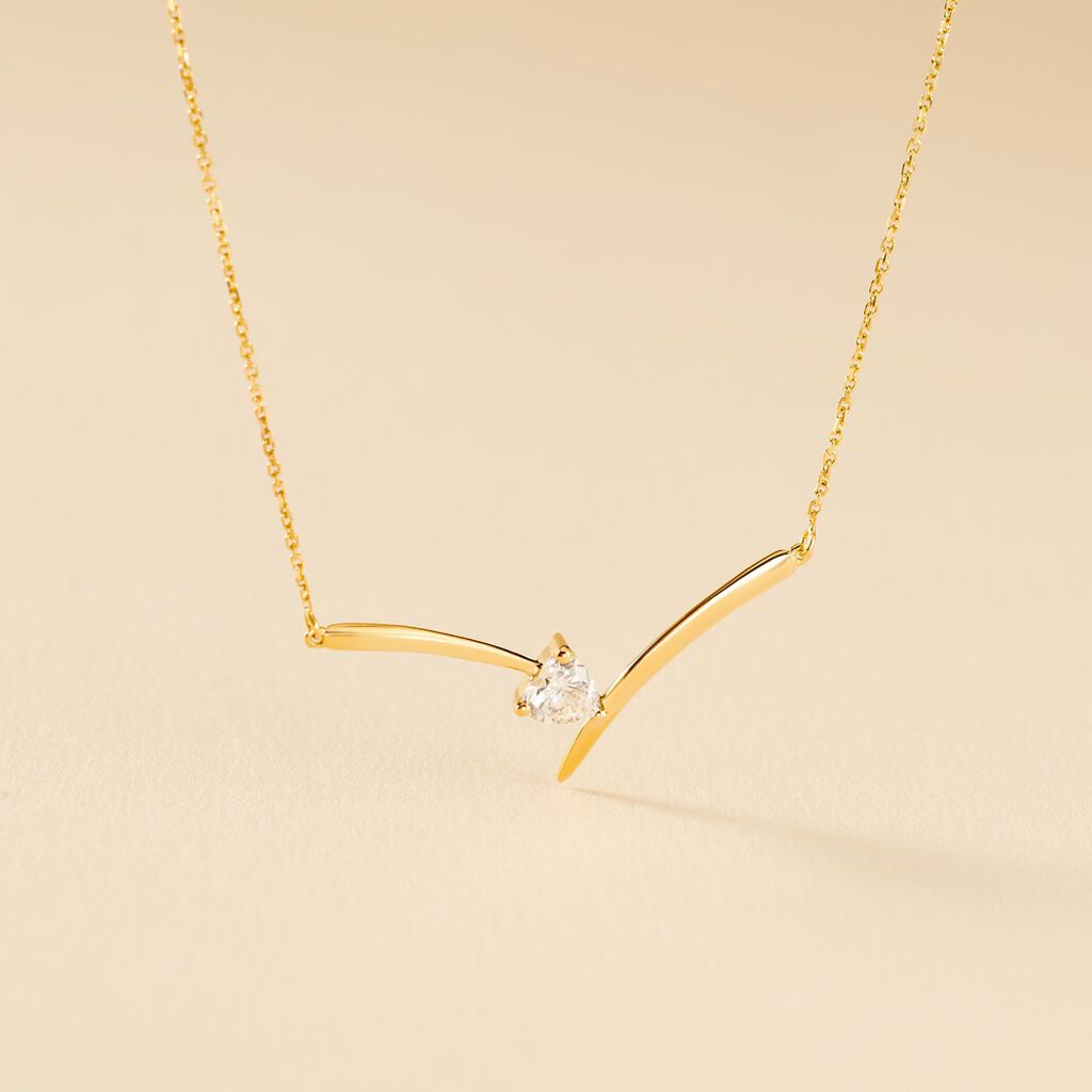 Collier Valeriana Or Jaune Oxyde De Zirconium - F&ecirc;te des m&egrave;res Femme | Histoire d&rsquo;Or