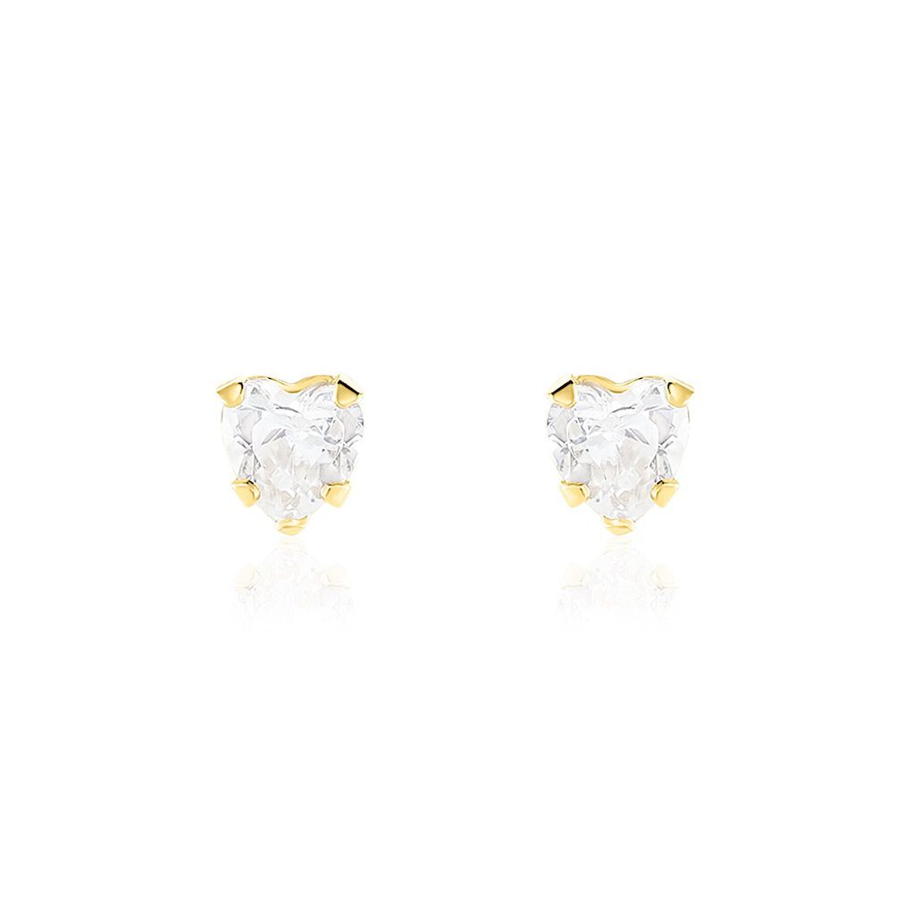 Boucles D'oreilles Puces Leidi Or Jaune Oxyde De Zirconium