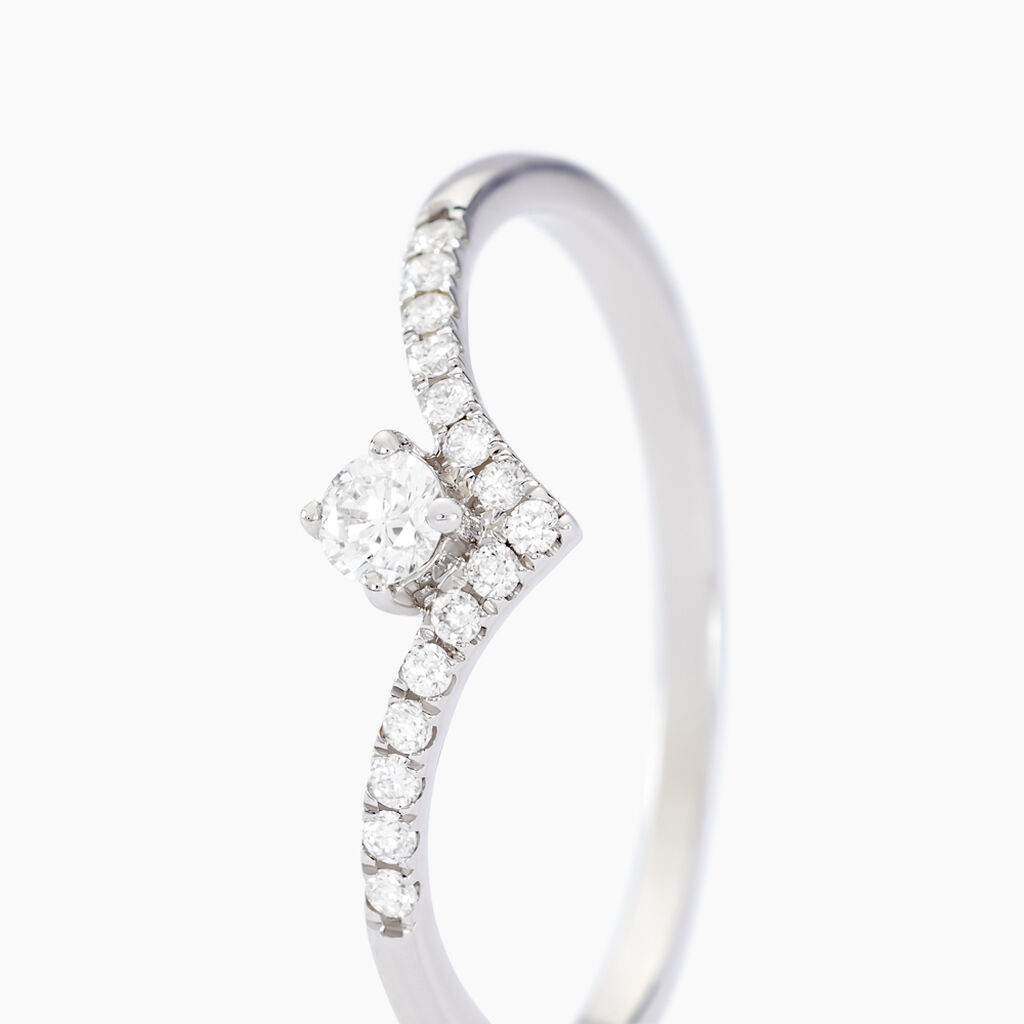 Bague Sirius Or Blanc Diamant Synthétique - Bagues solitaires Femme | Histoire d’Or
