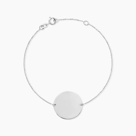 Bracelet Pastille Gravable Or Blanc - Bracelets Naissance Femme | Histoire d&rsquo;Or