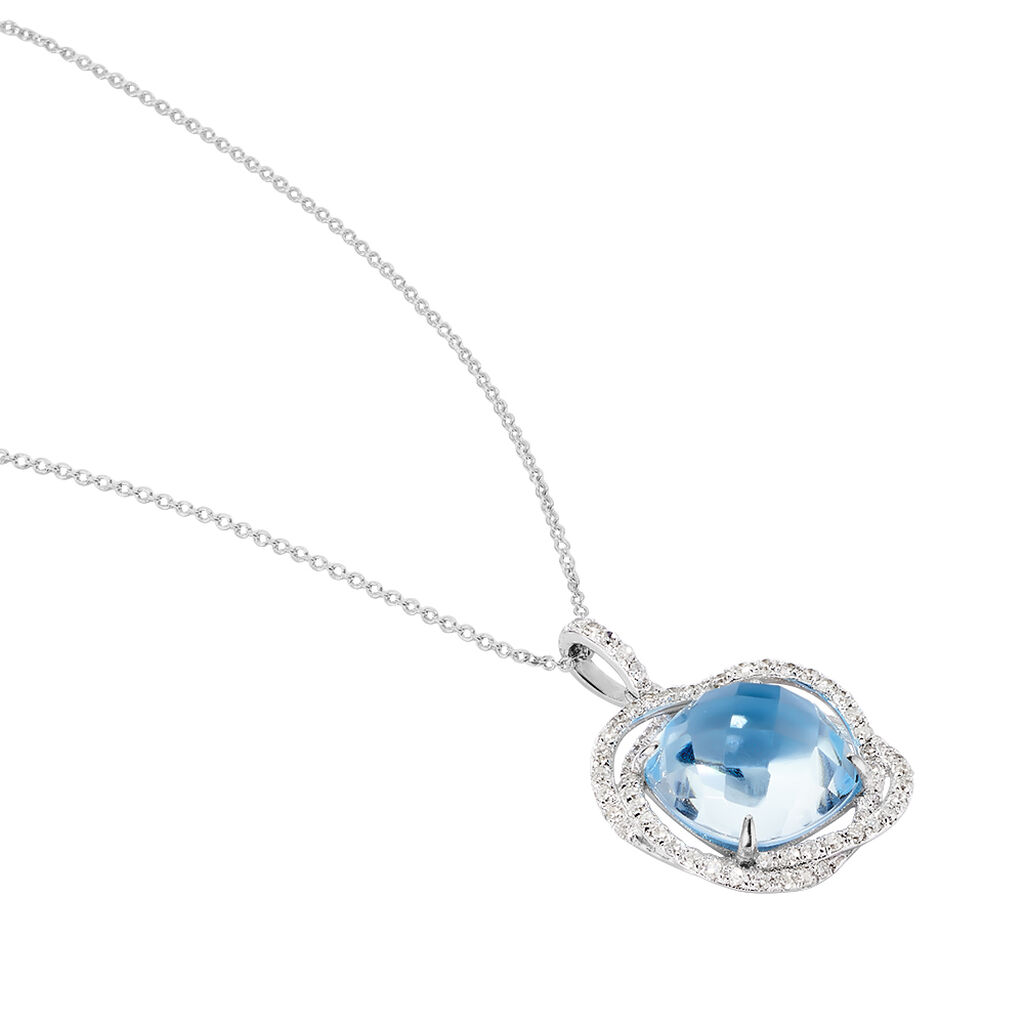 Collier Marie-jacqueline Or Blanc Topaze Et Diamant - Colliers Femme | Histoire d’Or