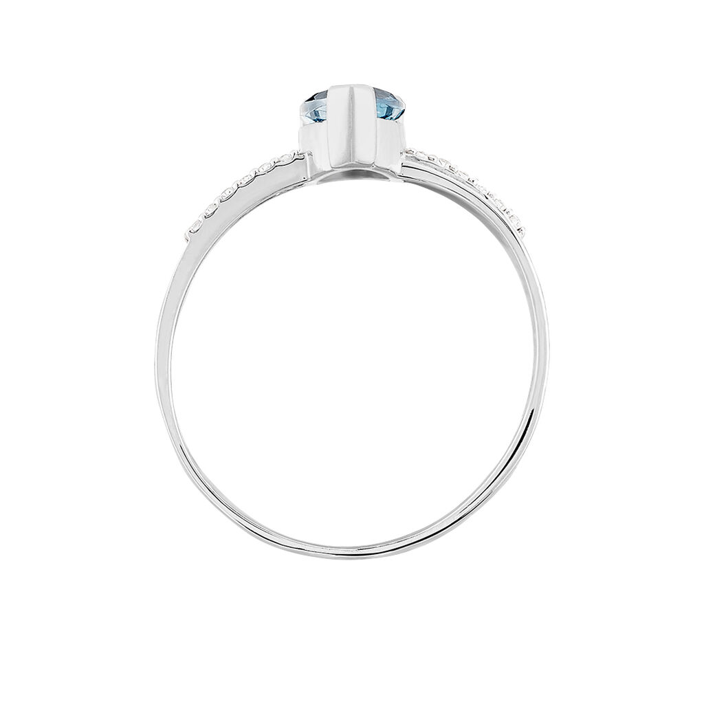 Bague Teresa Or Blanc Topaze Et Diamant - Bagues solitaires Femme | Histoire d’Or