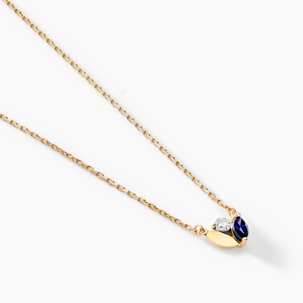 Collier Tameka Or Bicolore Saphir Diamant - Colliers Femme | Histoire d’Or