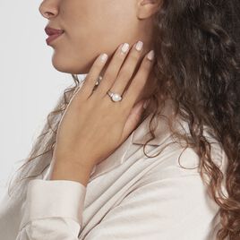 Bague Argent Rhodié Icare Perle De Culture Oxyde De Zirconium - Bagues solitaires Femme | Histoire d’Or