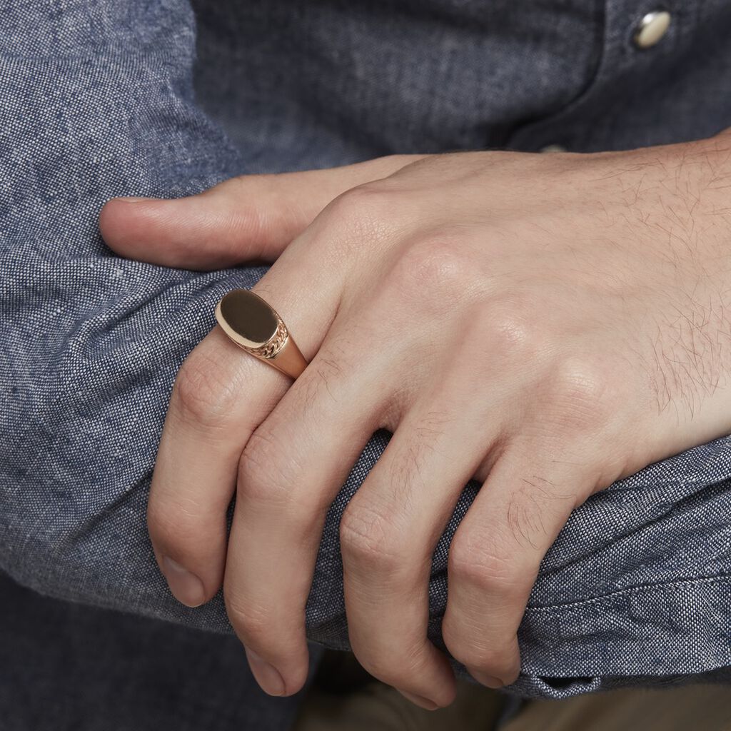 Chevalière Plaqué Or Jaune Nail - Chevalières Homme | Histoire d’Or