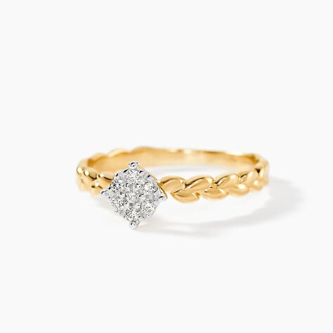 Bague Or Jaune Adlai Diamants - Bagues avec pierre Femme | Histoire d&rsquo;Or
