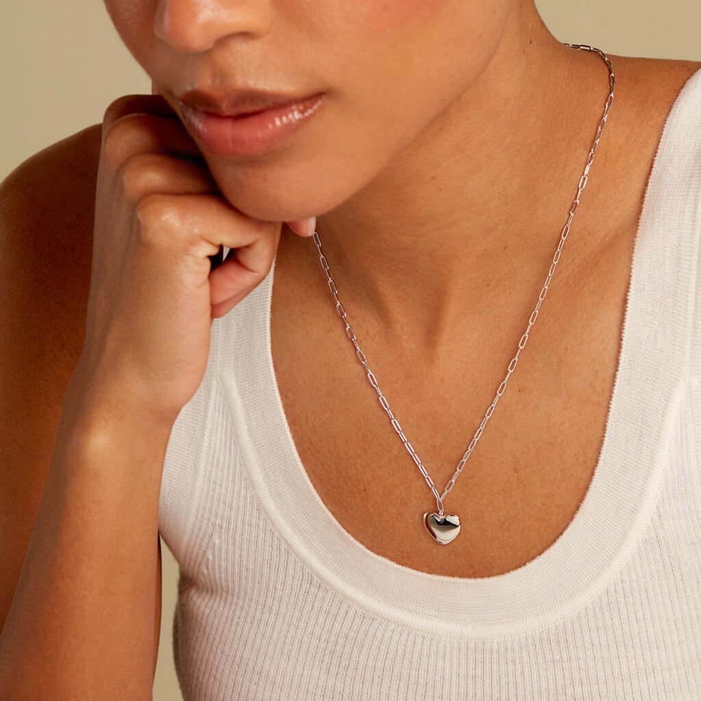 Collier Kiss Me Argent Blanc - Colliers Femme | Histoire d&rsquo;Or