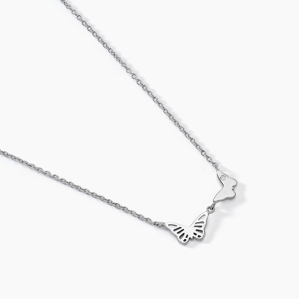 Collier Thecla Argent Blanc Oxyde De Zirconium - Colliers fantaisie Femme | Histoire d’Or