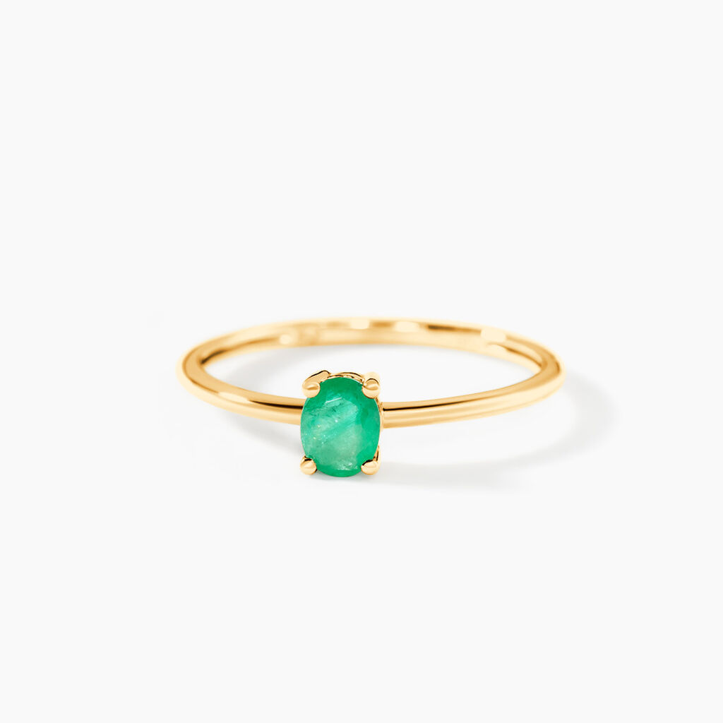 Bague Lily Or Jaune Emeraude -  Femme | Histoire d&rsquo;Or