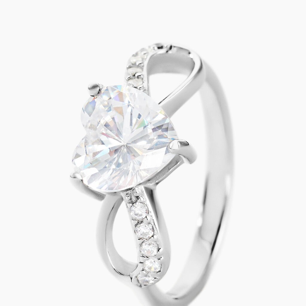 Bague Atieno Argent Blanc Oxyde De Zirconium - Bagues solitaires Femme | Histoire d’Or