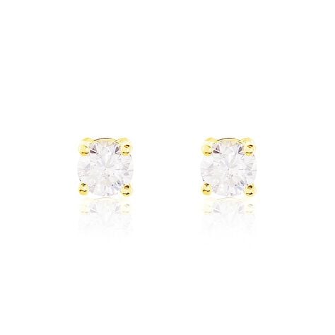 Boucles D'oreilles Puces Or Jaune Victoria Diamants - Clous d'oreilles Femme | Histoire d&rsquo;Or