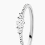Bague Or Blanc Sabine Diamants - Bagues solitaires Femme | Histoire d&rsquo;Or