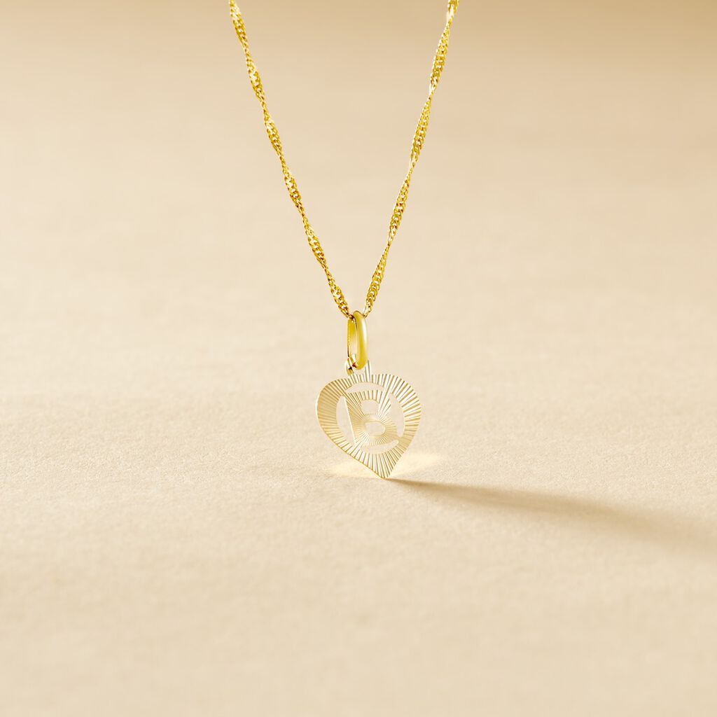 Pendentif Eudocie Coeur Lettre Or Jaune - Pendentifs Famille | Histoire d&rsquo;Or