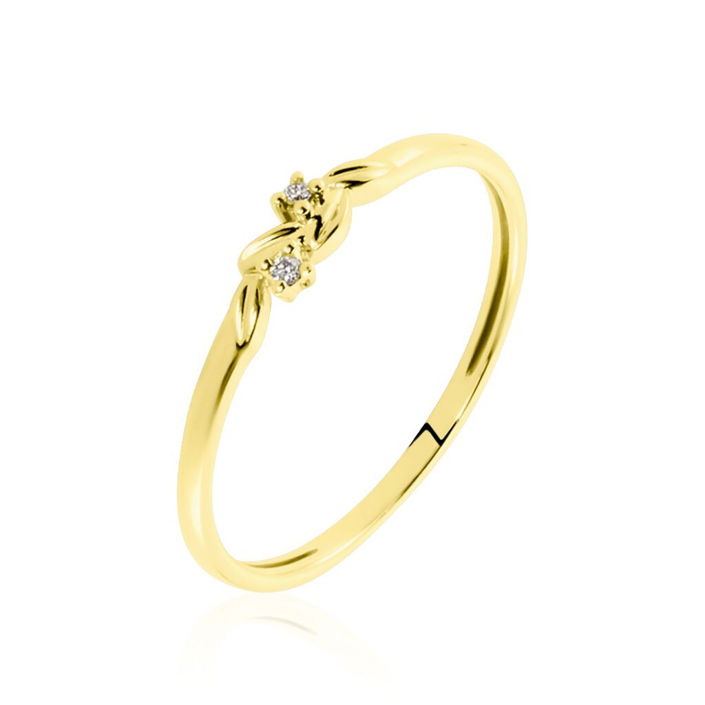 Bague Or Jaune Ulpia Diamants - Bagues avec pierre Femme | Histoire d’Or
