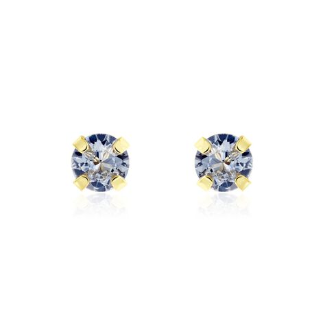 Boucles D'oreilles Puces Or Jaune Oxyde De Zirconium - Clous d'oreilles Femme | Histoire d’Or