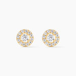 Boucles D'oreilles Puces Tahera Or Jaune Oxyde De Zirconium - Clous d'oreilles Femme | Histoire d&rsquo;Or