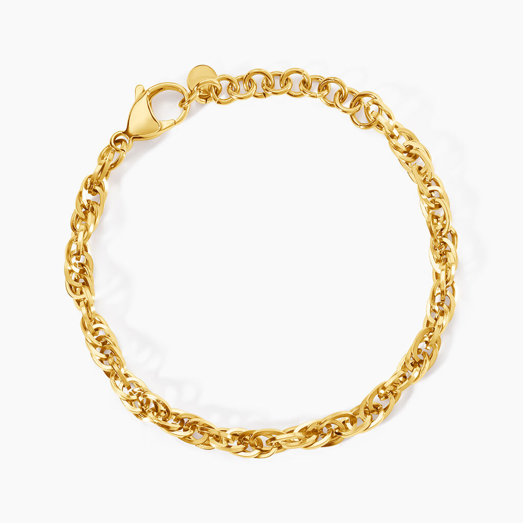 Bracelet Lady Code Acier Jaune - Bracelets cha&icirc;ne Femme | Histoire d&rsquo;Or