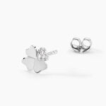 Boucles D'oreilles Puces Luce Argent Blanc Oxyde De Zirconium - Boucles d'oreilles fantaisie Femme | Histoire d&rsquo;Or