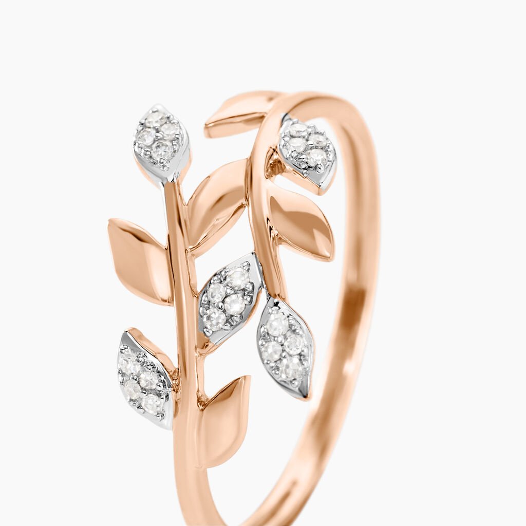 Bague Emelyne Or Rose Diamant - Bagues avec pierre Femme | Histoire d&rsquo;Or
