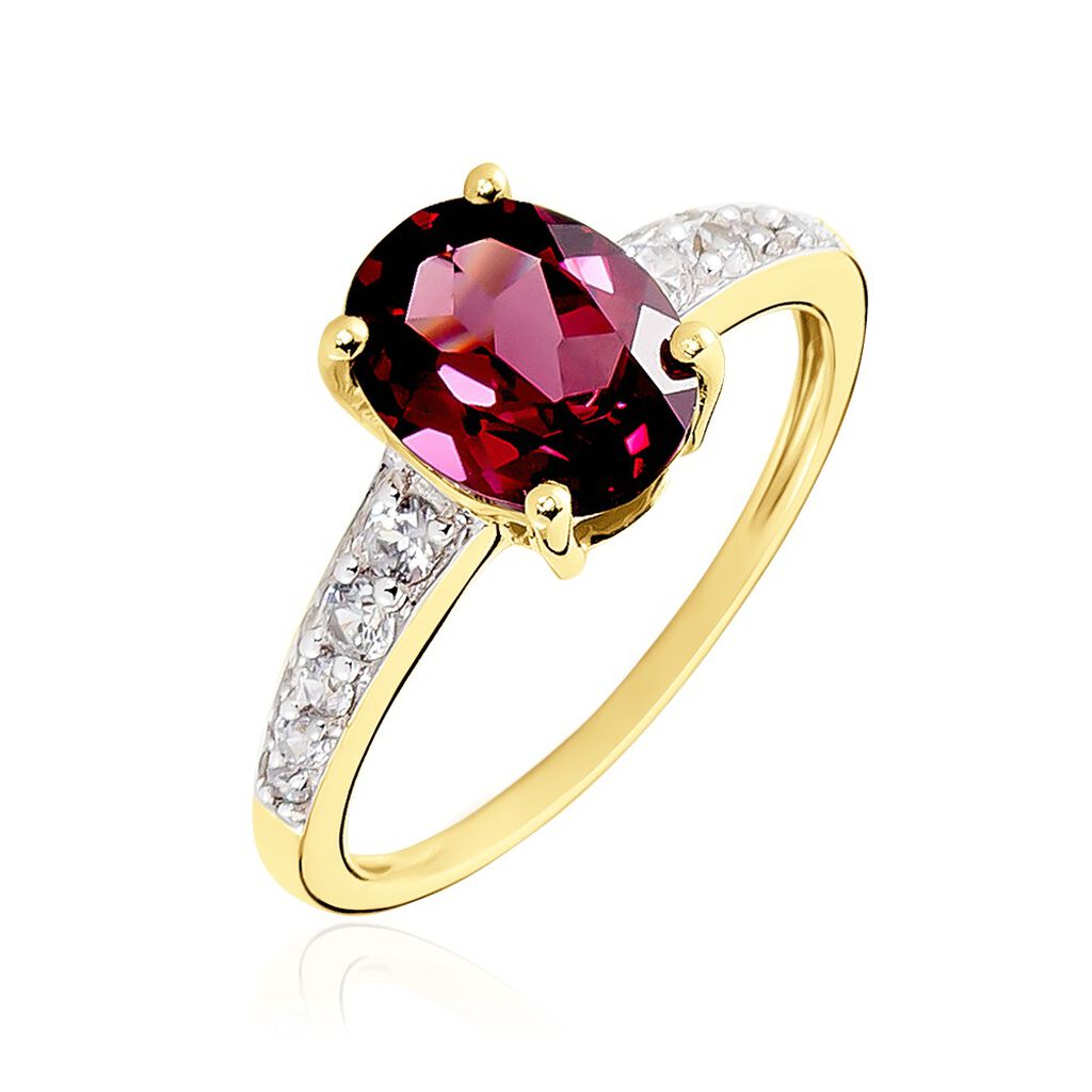 Bague Rhodolite Fever Or Jaune Rhodolite Oxyde De Zirconium - Bagues solitaires Femme | Histoire d&rsquo;Or