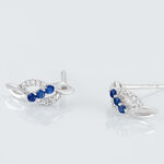 Boucles D'oreilles Puces Rosalyne Or Blanc Saphir Et Diamant - Clous d'oreilles Femme | Histoire d&rsquo;Or