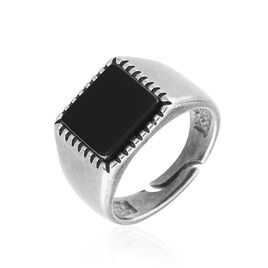 Bague Lenie Acier Blanc Agate - Bagues avec pierre Homme | Histoire d’Or