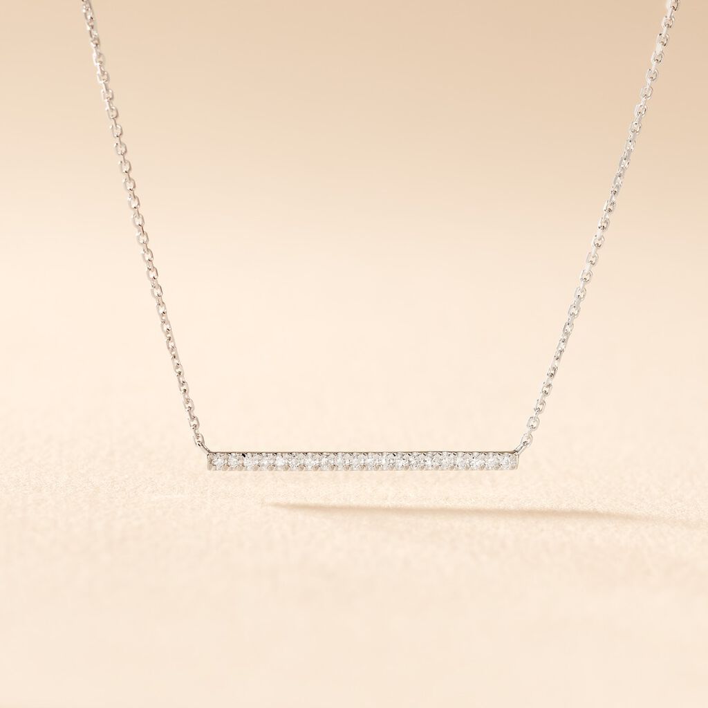 Collier Alayna Or Blanc Diamant - Colliers Femme | Histoire d&rsquo;Or