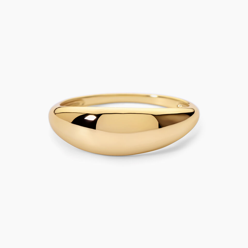 Bague Omega Argent Dor&eacute; A L'Or 750/1000 - Bijoux sans pierre Femme | Histoire d&rsquo;Or