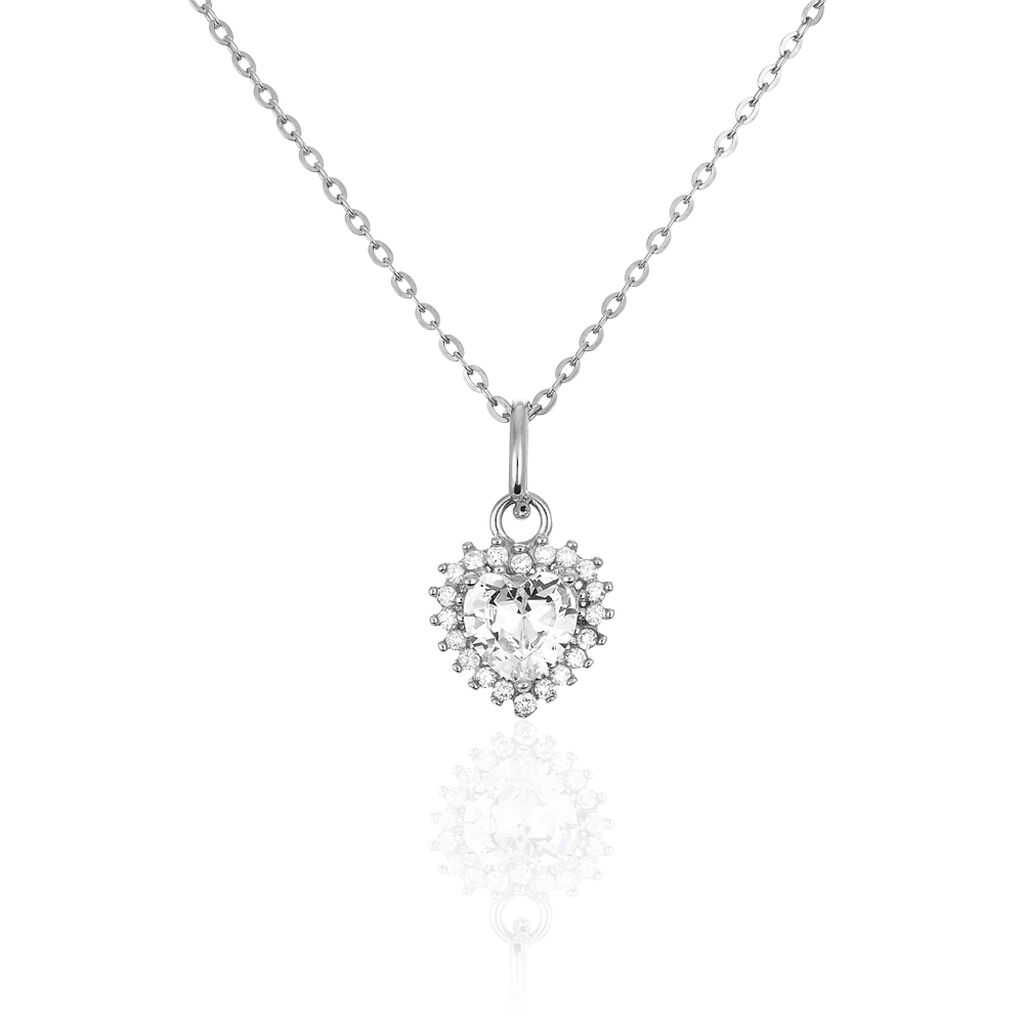 Collier Calvi Argent Blanc Oxyde De Zirconium - Colliers fantaisie Femme | Histoire d’Or