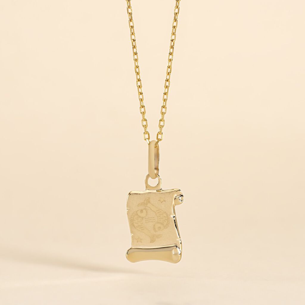 Pendentif Lamie Zodiaque Parchemin Or Jaune - Pendentifs Zodiaque Famille | Histoire d&rsquo;Or