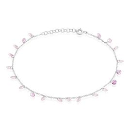 Chaîne De Cheville Carolaine Argent Blanc Oxyde De Zirconium - Chaînes de cheville Femme | Histoire d’Or