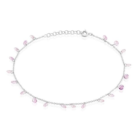 Chaîne De Cheville Carolaine Argent Blanc Oxyde De Zirconium - Chaînes de cheville Femme | Histoire d’Or