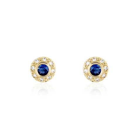 Boucles D'oreilles Puces Plaqué Or Eugenie Pierre Synthétique - Boucles d'oreilles fantaisie Femme | Histoire d’Or