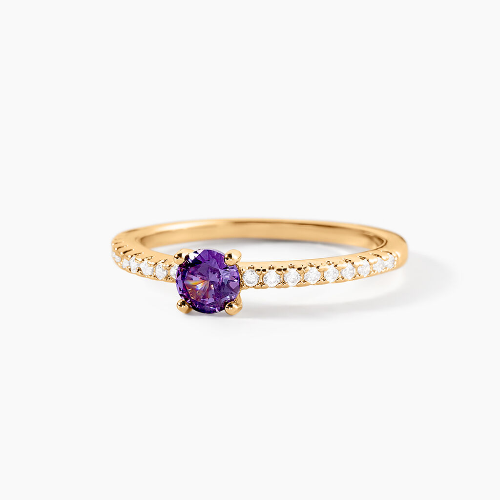 Bague Kurt Plaqué Or Jaune Oxyde De Zirconium - Bagues solitaires Femme | Histoire d’Or