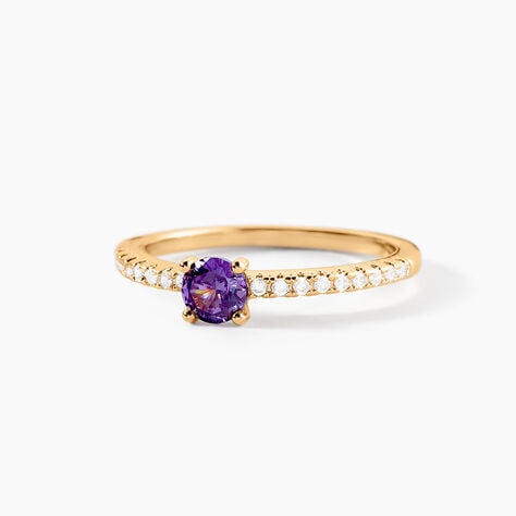 Bague Kurt Plaqué Or Jaune Oxyde De Zirconium - Bagues solitaires Femme | Histoire d’Or