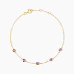 Bracelet Veasna Or Jaune Am&eacute;thyste - Bracelets Femme | Histoire d&rsquo;Or