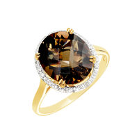 Bague Anna Or Jaune Quartz Et Oxyde De Zirconium