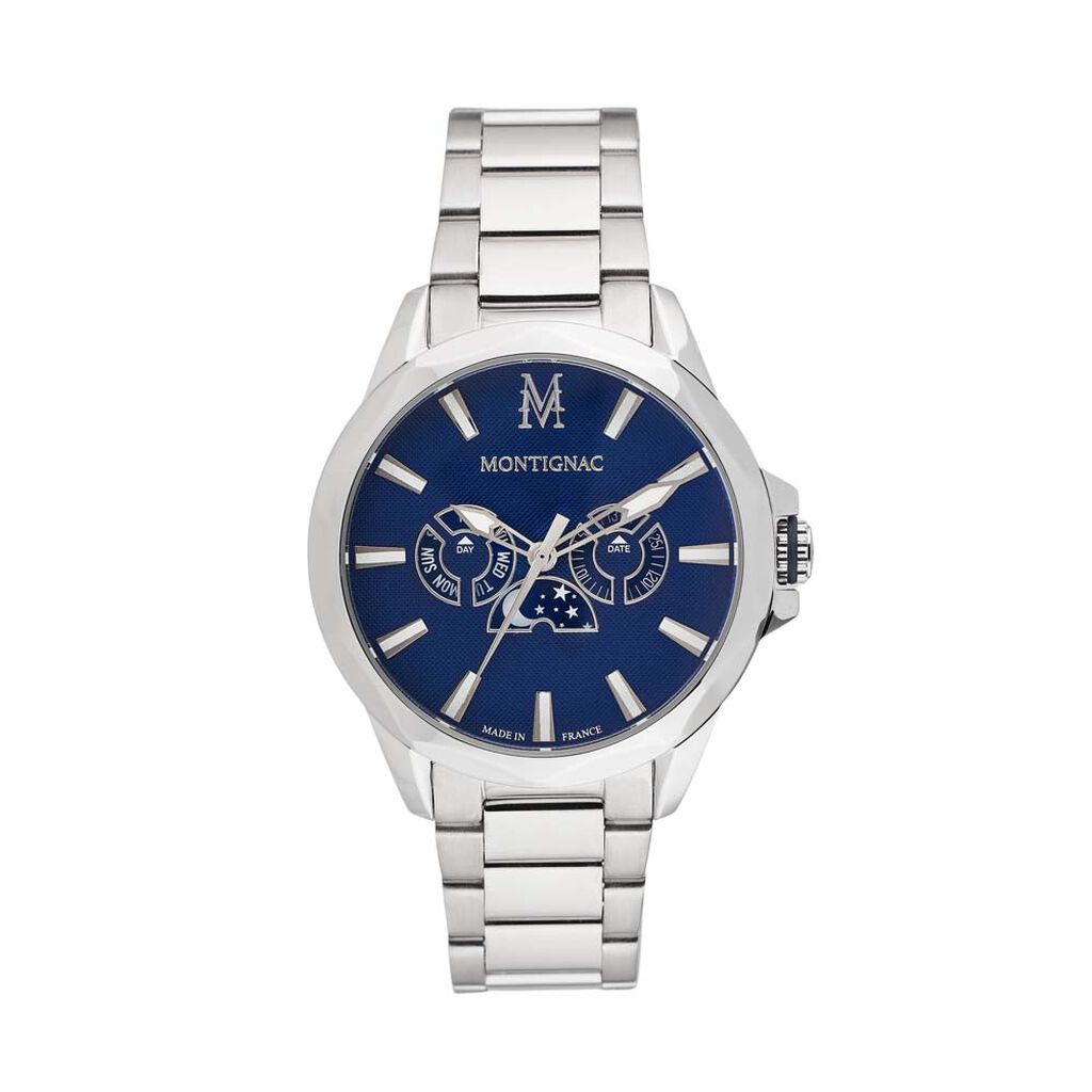 Montre Montignac Round Multifonction Bleu - Montres Homme | Histoire d’Or