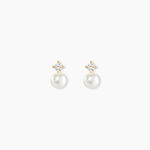 Boucles D'oreilles Puces Eolande Or Jaune Perle De Culture - Clous d'oreilles Femme | Histoire d&rsquo;Or