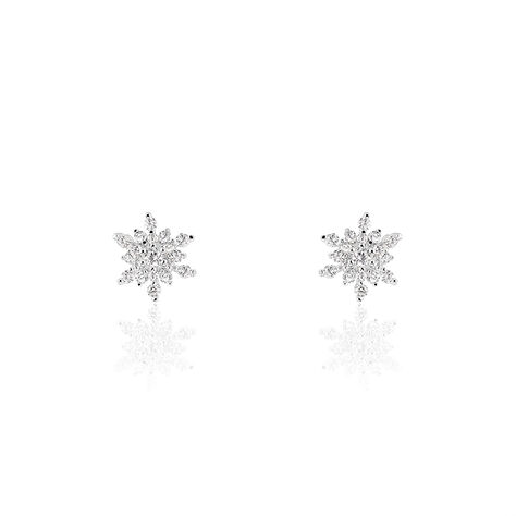 Boucles D'oreilles Puces Cyriac Argent Blanc Oxyde De Zirconium - Boucles d'oreilles fantaisie Femme | Histoire d’Or