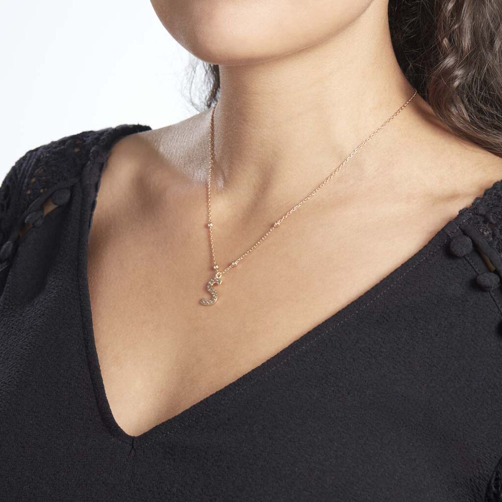 Collier Plaqué Or Jaune Lettra - Colliers fantaisie Femme | Histoire d’Or