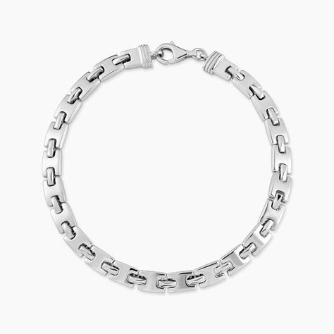 Bracelet Maille Lancelot Argent Blanc - Bracelets cha&icirc;ne Homme | Histoire d&rsquo;Or