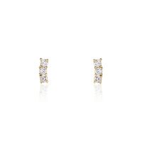 Boucles D'oreilles Puces Plaqué Or Jaune Alodia Oxydes De Zirconium